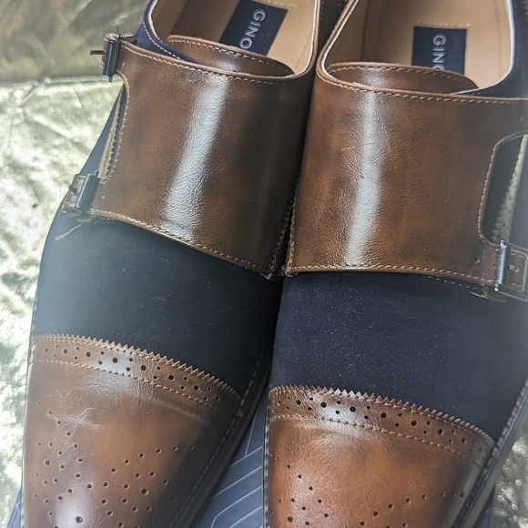 Gino Vitale Size 12 Monk Shoe D. Brown/Navy GV927 - Picture 2 of 9